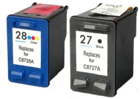 RECYCLE HP - 27 Noir + 28 Couleurs Pack de 2 Cartouches remanufacturées HP